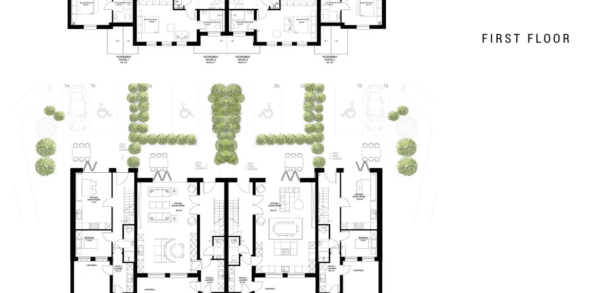 As built floor plans of the Silver Birches townhouses in Richmond, London