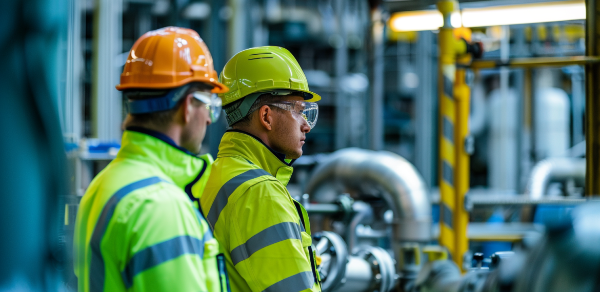 Construction workers in PPE on a UK building site - health and safety under CDM 2015