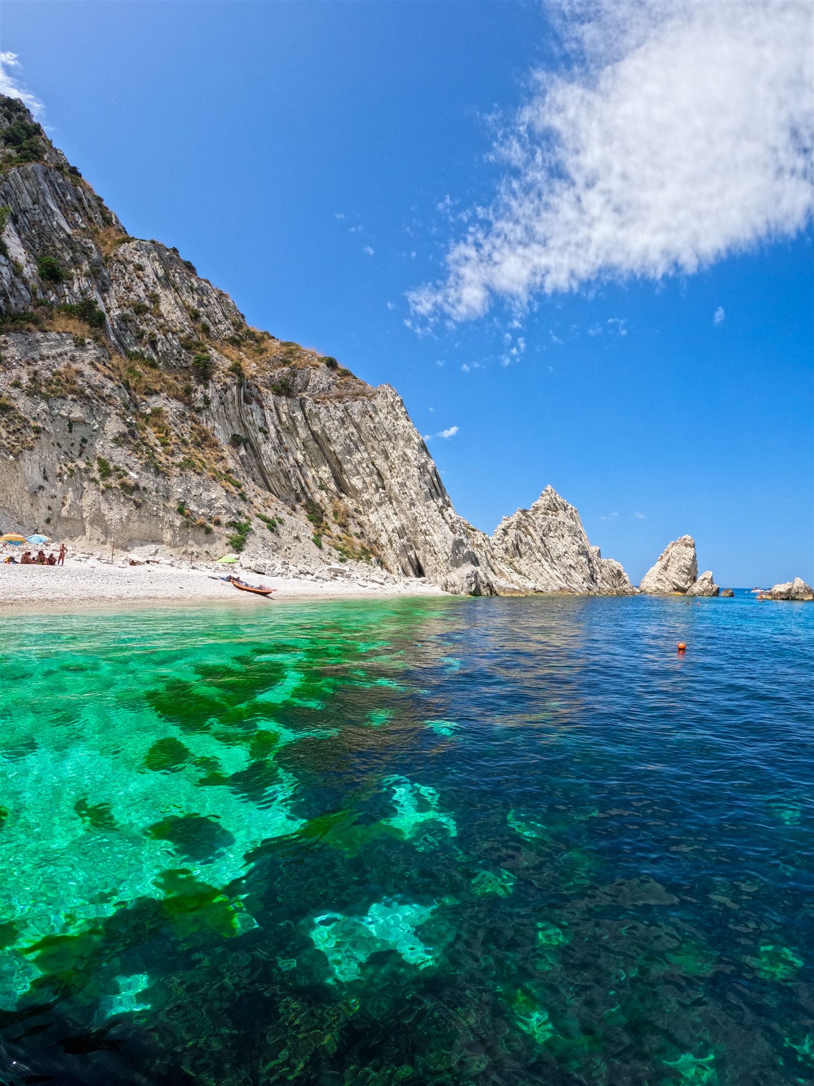 Buying and Renovating a House by the Sea in Italy: an Architect's Guide to the Riviera del Conero 4 Clear turquoise water below white cliffs on the Adriatic coast of Italy